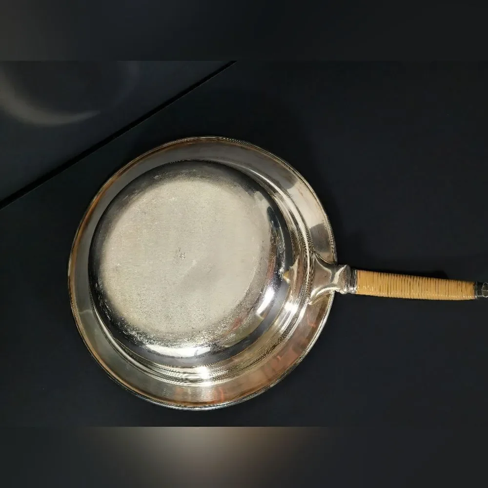 Rare Rodgers bros FLAIR Silver rattan chafing dish